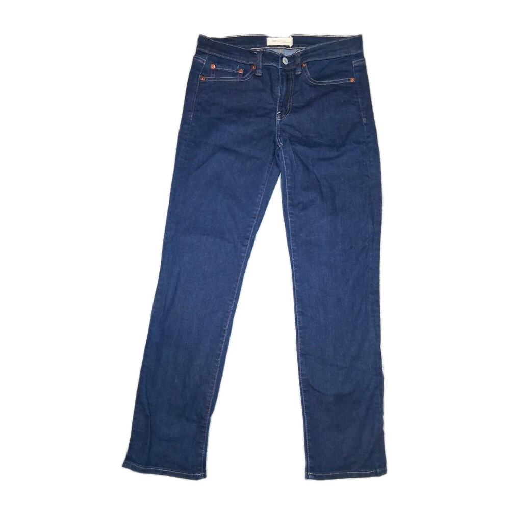 Gap 1969 Womens Real Straight Stretch Jeans Denim Size 28 Regular Blue